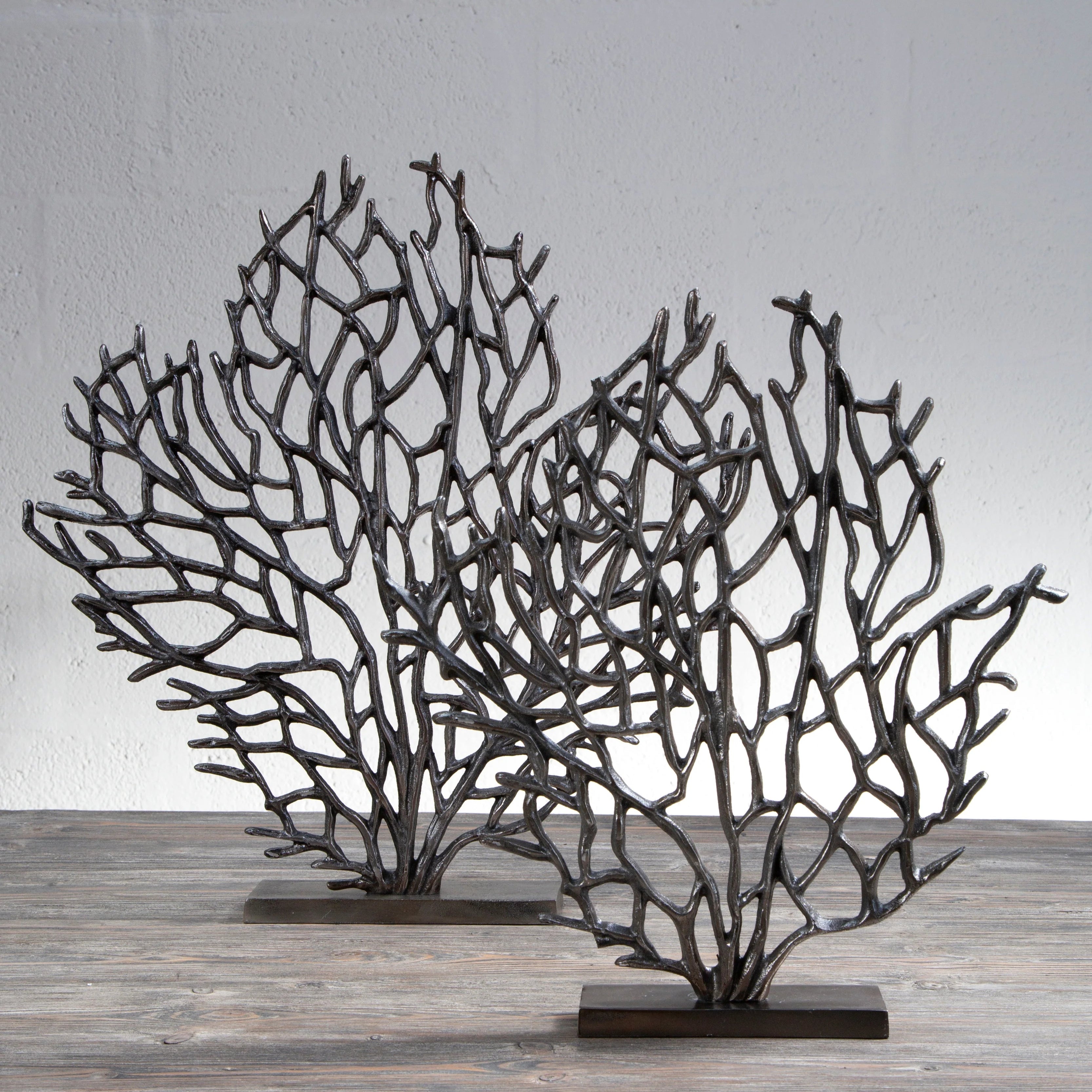 Addison Black Nickel Finish Coral Sculpture | Small